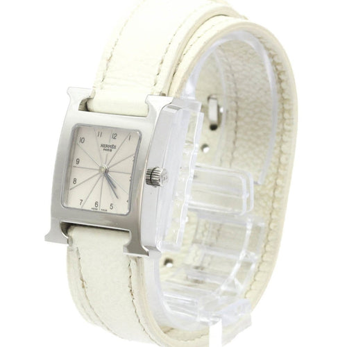 Montre Hermès Heure H - Montre double tour en acier et cuir 58 Facettes xpzwion4jt