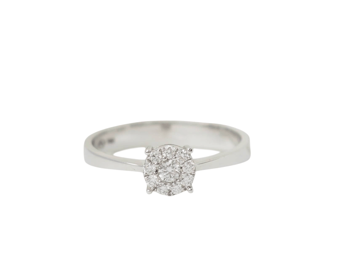 Bague 53 Bague solitaire en or blanc et diamants 0,16 ct 58 Facettes 30917