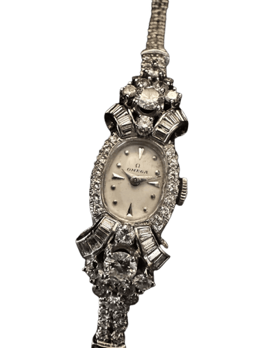 Montre Omega - Montre-bracelet Art déco en platine et diamants 58 Facettes BRACCIALE 4531 ET