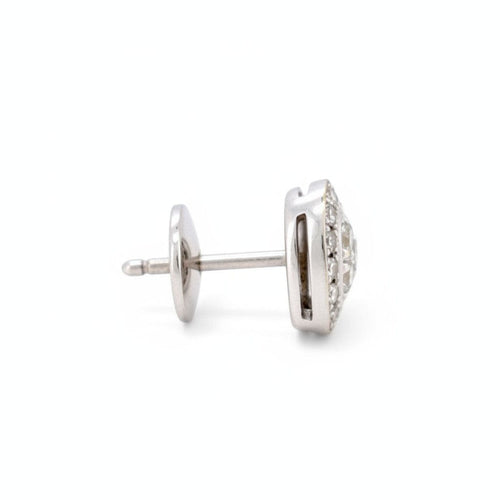Boucles d'oreilles Boucles d'oreilles cœur vintage en or blanc 18 ct et diamants 58 Facettes EA-1003