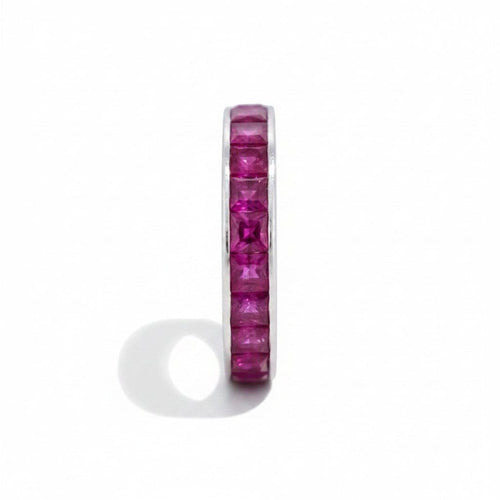 Bague 52 Bague eternity en or blanc 18k et rubis 58 Facettes RI-1004