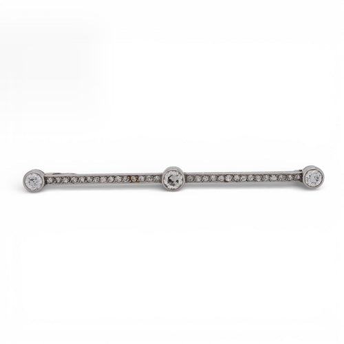 Broche Art déco - Broche barrette en platine, or blanc et diamants 58 Facettes BRO-1002