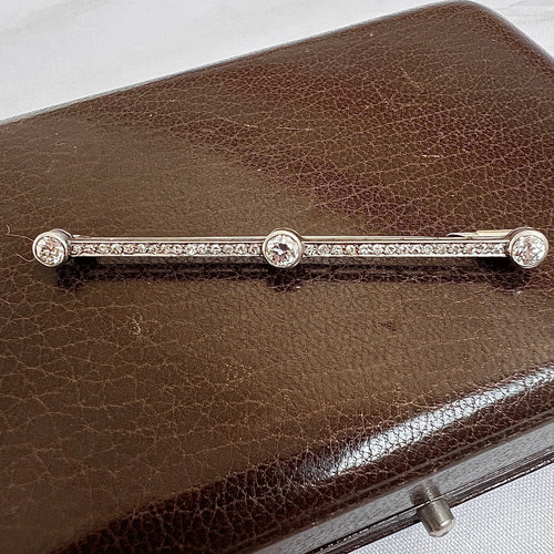 Broche Art déco - Broche barrette en platine, or blanc et diamants 58 Facettes BRO-1002