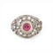 Bague 49 Art déco - Bague en platine, tourmaline rose et diamants 58 Facettes RI-1019