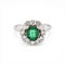 Bague 58 Mellerio - Bague Daisy en platine, émeraude et diamants 58 Facettes RI-1028