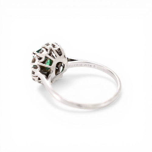 Bague 58 Mellerio - Bague Daisy en platine, émeraude et diamants 58 Facettes RI-1028
