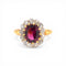 Bague 52 Belle Époque - Bague en or jaune 18k, grenat rubellite et diamants 58 Facettes RI-1025