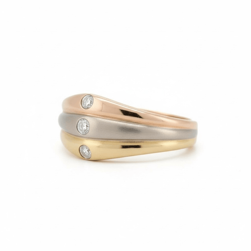 Bague 51 Cartier Trinity - Bague en or tricolore et diamants 58 Facettes RI-1018