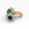 Bague 52 Bague Toi et Moi 1960 en or jaune, diamants, émeraude et saphir 58 Facettes RI-1010