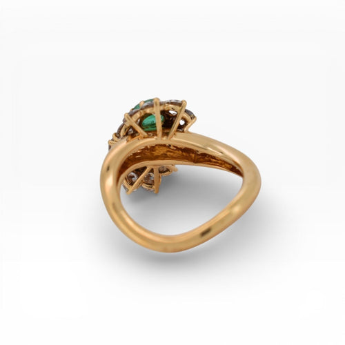 Bague 52 Bague Toi et Moi 1960 en or jaune, diamants, émeraude et saphir 58 Facettes RI-1010