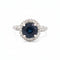 Bague 54 Bague halo en or 18k avec saphir et diamants 58 Facettes RI-1026