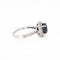 Bague 54 Bague halo en or 18k avec saphir et diamants 58 Facettes RI-1026