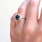 Bague 54 Bague halo en or 18k avec saphir et diamants 58 Facettes RI-1026