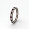 Bague 52 Bague éternité vintage en or 18k, rubis et diamants 58 Facettes RI-1035