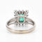 Bague 52 Bague vintage en or blanc avec émeraude et diamants 58 Facettes