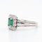 Bague 52 Bague vintage en or blanc avec émeraude et diamants 58 Facettes