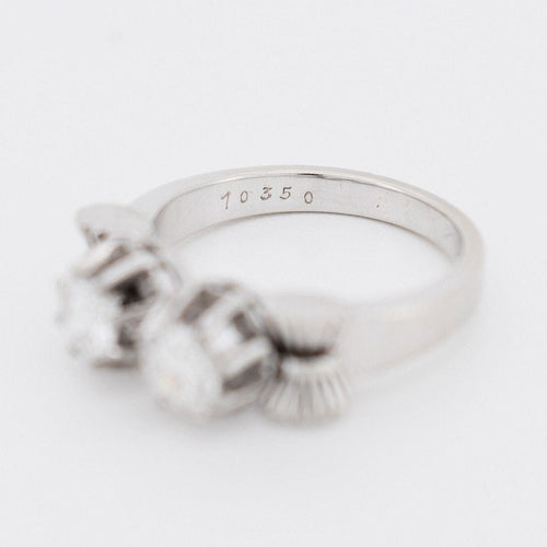 Bague 51 Art déco - Bague Toi et Moi en platine, or blanc et diamants 58 Facettes
