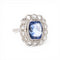 Bague 55 Art déco - Bague Pompadour en platine, saphir de Ceylan et diamants 58 Facettes RI-1034