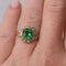 Bague 52 Bague cocktail victorienne double halo en or jaune, émeraude et diamants 58 Facettes RI-1037