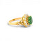 Bague 52 Bague cocktail victorienne double halo en or jaune, émeraude et diamants 58 Facettes RI-1037