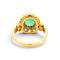 Bague 52 Bague cocktail victorienne double halo en or jaune, émeraude et diamants 58 Facettes RI-1037