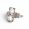 Bague 53 Art déco Toi et Moi - Bague en platine et diamants taille ancienne 58 Facettes RI-1048