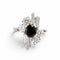 Bague 53 Bague moderniste en or blanc 18 ct avec saphir et diamants 58 Facettes RI-1033