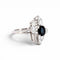 Bague 53 Bague moderniste en or blanc 18 ct avec saphir et diamants 58 Facettes RI-1033