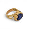 Bague 54.5 Mid-Century - Bague tressée en or jaune, saphir Ceylan et diamants 58 Facettes RI-1041