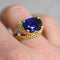 Bague 54.5 Mid-Century - Bague tressée en or jaune, saphir Ceylan et diamants 58 Facettes RI-1041