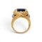 Bague 54.5 Mid-Century - Bague tressée en or jaune, saphir Ceylan et diamants 58 Facettes RI-1041