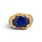 Bague 54.5 Mid-Century - Bague tressée en or jaune, saphir Ceylan et diamants 58 Facettes RI-1041