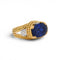 Bague 54.5 Mid-Century - Bague tressée en or jaune, saphir Ceylan et diamants 58 Facettes RI-1041
