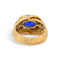 Bague 54.5 Mid-Century - Bague tressée en or jaune, saphir Ceylan et diamants 58 Facettes RI-1041