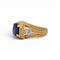 Bague 54.5 Mid-Century - Bague tressée en or jaune, saphir Ceylan et diamants 58 Facettes RI-1041