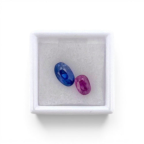 Saphirs de Ceylan - Pierres taille ancienne 5 ct non chauffées 58 Facettes