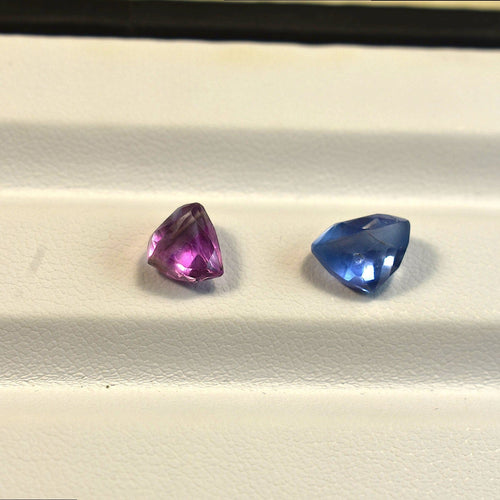 Saphirs de Ceylan - Pierres taille ancienne 5 ct non chauffées 58 Facettes