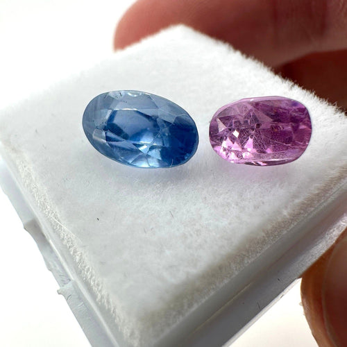 Saphirs de Ceylan - Pierres taille ancienne 5 ct non chauffées 58 Facettes