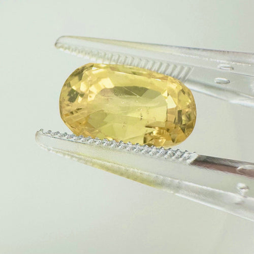 Saphir jaune naturel - Pierre coussin ovale 6,10 ct, Ceylan 58 Facettes