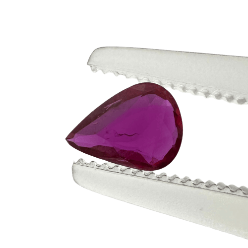 Rubis naturels Siam - Pierres taille poire 0,75 ct sans chauffe 58 Facettes