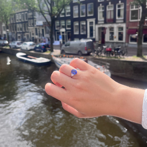 Bague 53 Bague en or blanc 18k, tanzanite et diamants 58 Facettes D2A1087E7086472AAA3F71EAA193EFBB