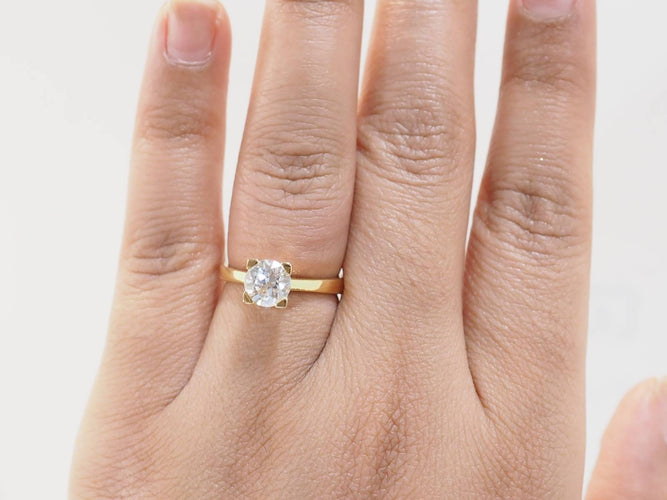 Bague 55 Bague solitaire en or jaune et diamant 1,40 ct 58 Facettes 31380/31535