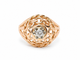 Bague 55 Bague Tank ancienne en or rose 18 carats avec diamant – Années 1940 58 Facettes 33321