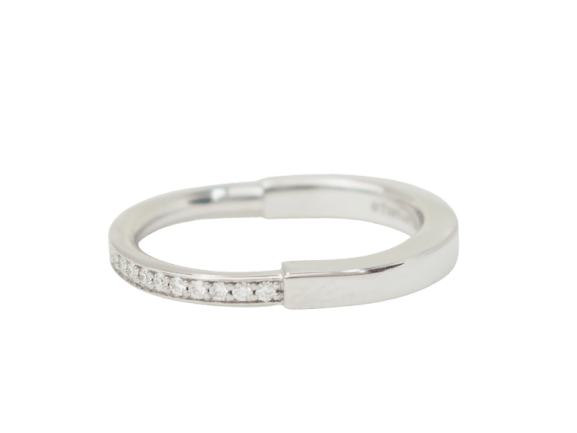 Bague 54 Tiffany & Co Lock - Bague en or blanc et diamants 58 Facettes 33130
