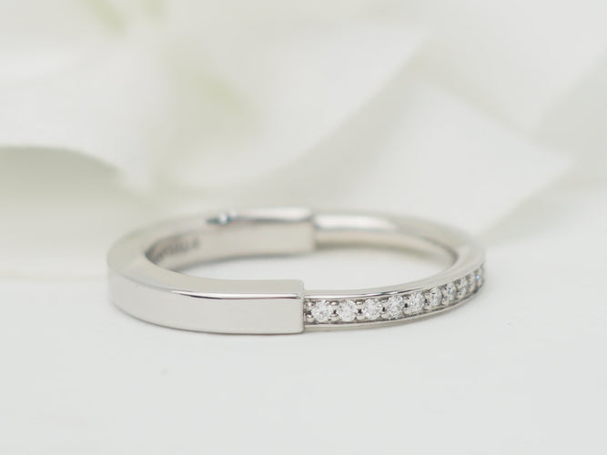 Bague 54 Tiffany & Co Lock - Bague en or blanc et diamants 58 Facettes 33130