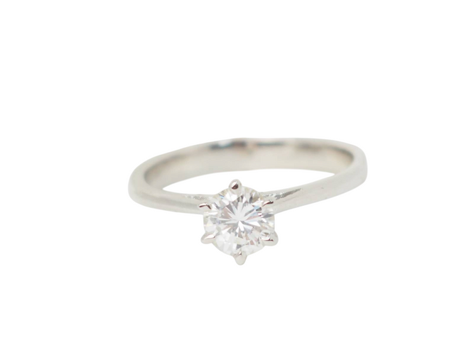 Bague 52.5 Solitaire - Bague en or blanc et diamant 0,58 ct 58 Facettes 28293/31331