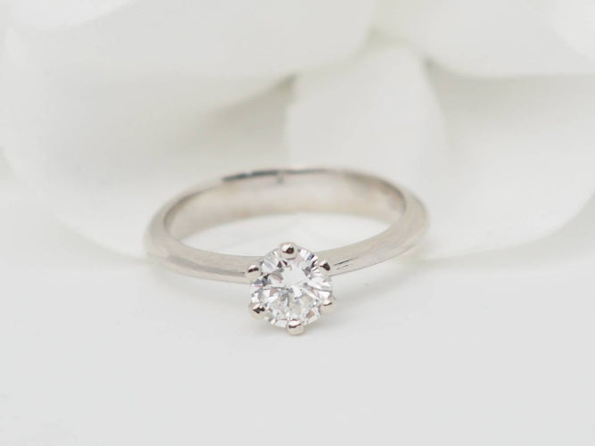 Bague 52 Bague solitaire en or blanc et diamant 0,53 ct 58 Facettes 31903/31120