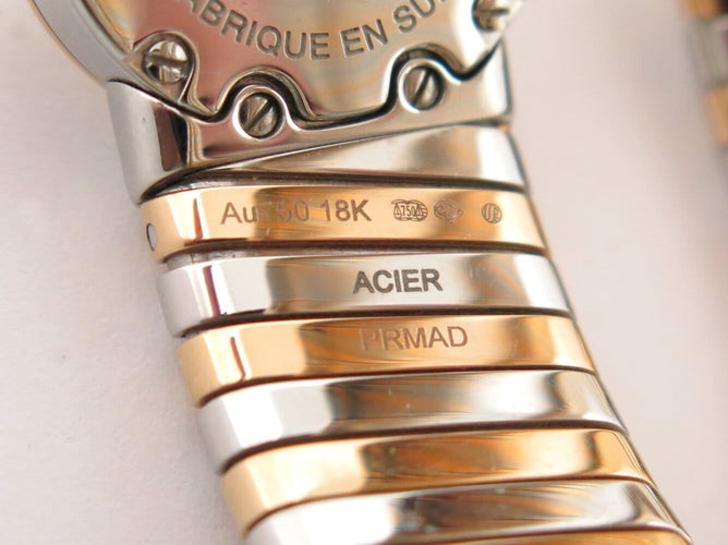 Montre Bulgari Tubogas - Montre triple tour en or jaune 18K et acier 58 Facettes 275115