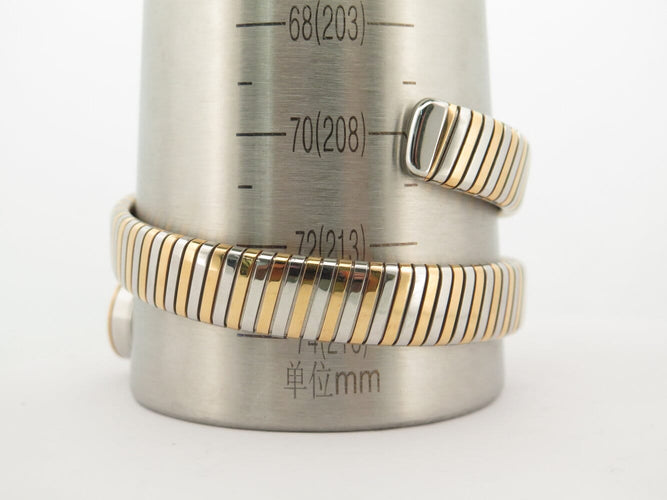 Montre Bulgari Tubogas - Montre triple tour en or jaune 18K et acier 58 Facettes 275115