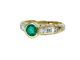 Bague 50 Bague jonc en or jaune 18 carats, émeraude et diamants 58 Facettes AB732